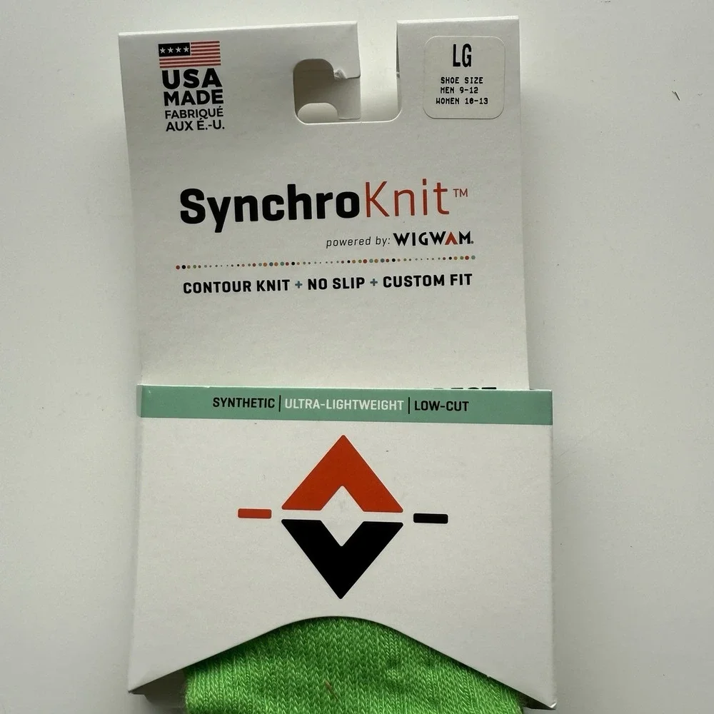 Lot 2 WIGWAM Catalyst SynchroKnit Contour No Slip Tab Sock Large M 9-12 W 10-13